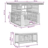  Komplet za jedilnico v vrtu 3 pcs Bež in smetanova poli ratan, (5000301209) | Shoptok.si