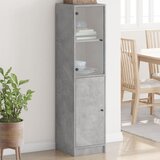 vidaXL Visoka komoda sa staklenim vratima boja betona 35 x 37 x 142 cm | shoptok.hr