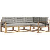  Set vanjskih sofa 3 kom. Bijela i svjetlosiva Poliester | shoptok.hr