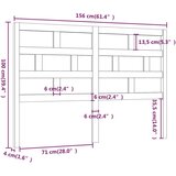  Uzglavlje za krevet crno 156 x 4 x 100 cm od masivne borovine | shoptok.hr
