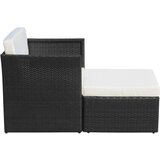  Vrtna Stolica s Tabureom Poli Ratan Crna | shoptok.hr