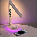 Manta LED stolna svjetiljka, budilica, bežični punjač, LED RGB, temp, HW-LAMP03, (5902510696634) | shoptok.hr