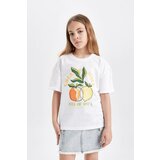 Defacto girl's Relax Fit Printed Short Sleeve T-Shirt Cene