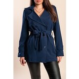 Fenzy Eleganten Krajši Trenčkot Z Gumbi, Temno Modra | Shoptok.si