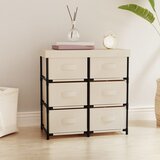 Ormarić za pohranu sa 6 ladica 55 x 29 x 55 cm krem čelični | shoptok.hr