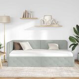  Kutni okvir kreveta Svijetlo siva 100 x 200 cm Baršun | shoptok.hr