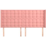  Uzglavlje s ušima ružičasto 203x16x118/128 cm baršunasto | shoptok.hr