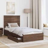  Okvir za krevet s ladicama Smeđi hrast 100 x 200 cm | shoptok.hr