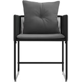  Stolica s jastukom 4 pcs Crna i antracit PE ratan | shoptok.hr