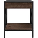  Noćni ormarić s beskonačnim LED boja smeđeg hrasta 40x40x49 cm | shoptok.hr