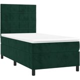  box spring s madracem LED tamnozeleni 90x200 cm baršun | shoptok.hr