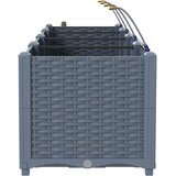  Vrtna saksija 4 pcs Svijetlo siva 160 x 40 x 37,5 cm Plastika | shoptok.hr