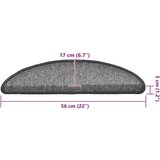 vidaXL Otirači za stepenice 20 kom tamnosivi 56x17x3 cm | shoptok.hr