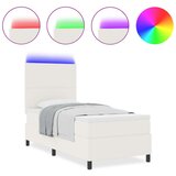 Box Postelja s podnožjem, vzmetnico in LED svetlobo, bež, enojna kordurojska tkanina, (22084088) | Shoptok.si