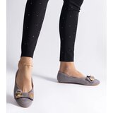 Gemre Gray ballet flats adorned with a bow and brooch Esdras | shoptok.hr