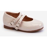 Boto Beige Patent Leather Children's Ballerina Flats with Straps Margenis | ePonuda.com