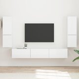 vidaXL Komplet TV omaric 4 pcs Visok sijaj bela Konstruiran les - - Bela - 61.16 - 30 x 31 x 60 cm - 2025--Uvoz_2 Cene