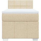 vidaXL Box spring postelja z vzmetnico krem 90x190 cm blago, (21310559) | Shoptok.si