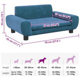  Krevet za pse plavi 70 x 45 x 33 cm baršunasti | shoptok.hr