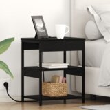 vidaXL Nočne omarice 2 pcs Črni hrast 41 x 31 x 51 cm Konstruiran les Cene