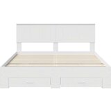  Konstrukcija postelje Bela 160 x 200 cm Konstruiran les, (5000103337) | Shoptok.si