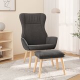 The Living Store Stol za sproščanje s stolčkom za noge temno sivo blago - Stol Za Sproščanje S Stolčkom Za Noge, (21485320) | Shoptok.si