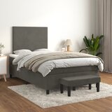 Box spring krevet s madracem tamnosivi 120 x 200 cm baršunasti | shoptok.hr