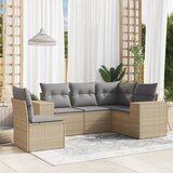 Maison Chic Seti vrtnega pohištva - Vrtna garnitura - Vrtni pohištvo set 5-delna z blazinami bež poli ratan, (21819334) | Shoptok.si