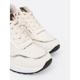 Shelvt Beige sneakers with shimmering gold accents | shoptok.hr
