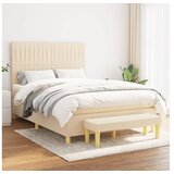 vidaXL Krevet s oprugama i madracem krem 140 x 190 cm od tkanine | shoptok.hr