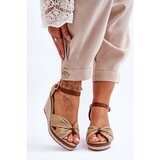 Kesi Women's wedge sandals beige Daphne Cene