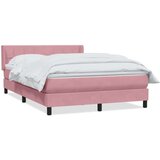  Box spring postelja z vzmetnico roza 140x210 cm žamet, (21793079) | Shoptok.si