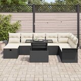 Sjedeća garnitura za vrt 9 kom. Crna poliratan 297.5 x 187.5 x 85 cm | shoptok.hr