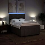 vidaXL Krevet s oprugama i madracem tamnosmeđi 160x200 cm tkanina | shoptok.hr