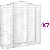 vidaXL Obokane gabion košare 7 kosa 200x50x200/220 cm pocinkano železo, (21000583) Cene