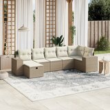 Maison Chic Seti vrtnega pohištva - Vrtna garnitura - Vrtni pohištvo set 7-delna z blazinami bež poli ratan, (21802419) | Shoptok.si