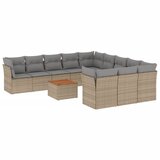 Maison Chic Seti vrtnega pohištva - Vrtna garnitura - Vrtni pohištvo set 12-delna z blazinami bež poli ratan, (21810145) | Shoptok.si