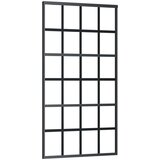Furnova Drsna vrata ESG steklo in aluminij 102x205 cm črna, (21944658) | Shoptok.si