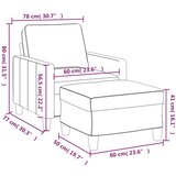  Fotelja s tabureom tamnosiva 60 cm od tkanine | shoptok.hr