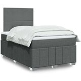 vidaXL Box spring postelja z vzmetnico temno siva 120x190 cm blago | Shoptok.si