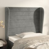  Uzglavlje s ušima svjetlosivo 103x23x118/128 cm baršunasto | shoptok.hr