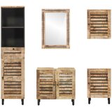  Set ormarića za kupaonicu 5 kom. Prirodna 38 x 33 x 160 cm | shoptok.hr
