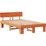 Konstrukcija postelje z vzglavjem Voskast rjav 135 x 190 cm, (5000126008) | Shoptok.si