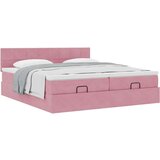 vidaXL Otomanski posteljni okvir z vzmetnicami roza 160x200cm žamet, (21611257) | Shoptok.si