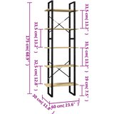 Ormarić za knjige s 5 razina 60 x 30 x 175 cm od borovine | shoptok.hr