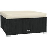  Vrtni tabure s jastukom crni 70 x 70 x 30 cm od poliratana | Eponuda.ba