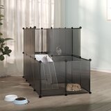 vidaXL Kavez za male životinje crni 142 x 74 x 93 cm PP i čelik Cijene