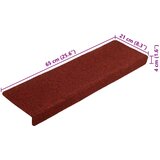  Prostirke za stepenice, samoljepljive, 20 kom., 65x21x4 cm, bordo crvene, pravokutni rub | shoptok.hr