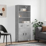 vidaXL Visoka komoda betonsko siva 69,5x34x180 cm inženirski les | Shoptok.si