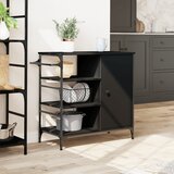  Kuhinjska kolica crna 87,5x38,5x84,5 cm od konstruiranog drva | Eponuda.com